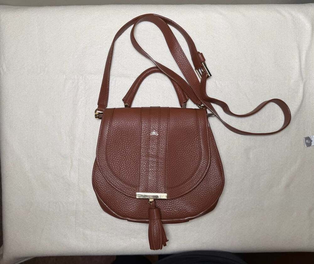 DeMellier Brown Leather Tassel Saddle Bag